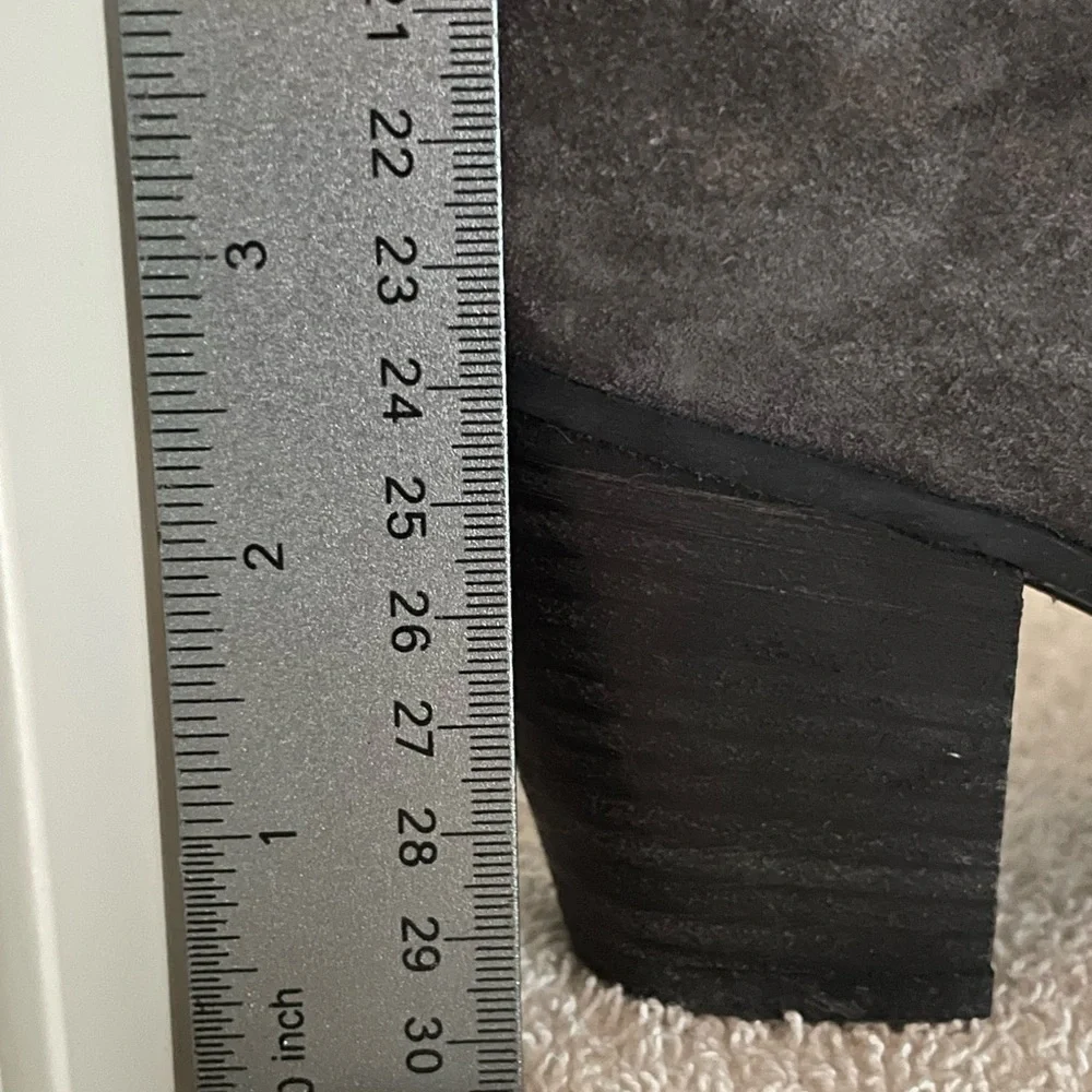 Paul Green Austria Genuine Suede Leather Grey Ankle Boot/Booties Side Zip